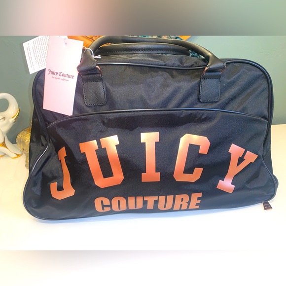 Juicy Couture Bags New Juicy Couture Black Rose Gold Rolling Weekender Wheels Duffle Bag